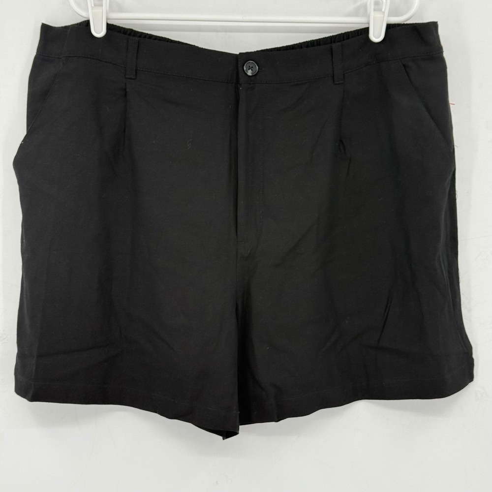 Time and Tru Women's Linen Blend Pleated Shorts Sz XXL 20 Elastic Back Waist NWT